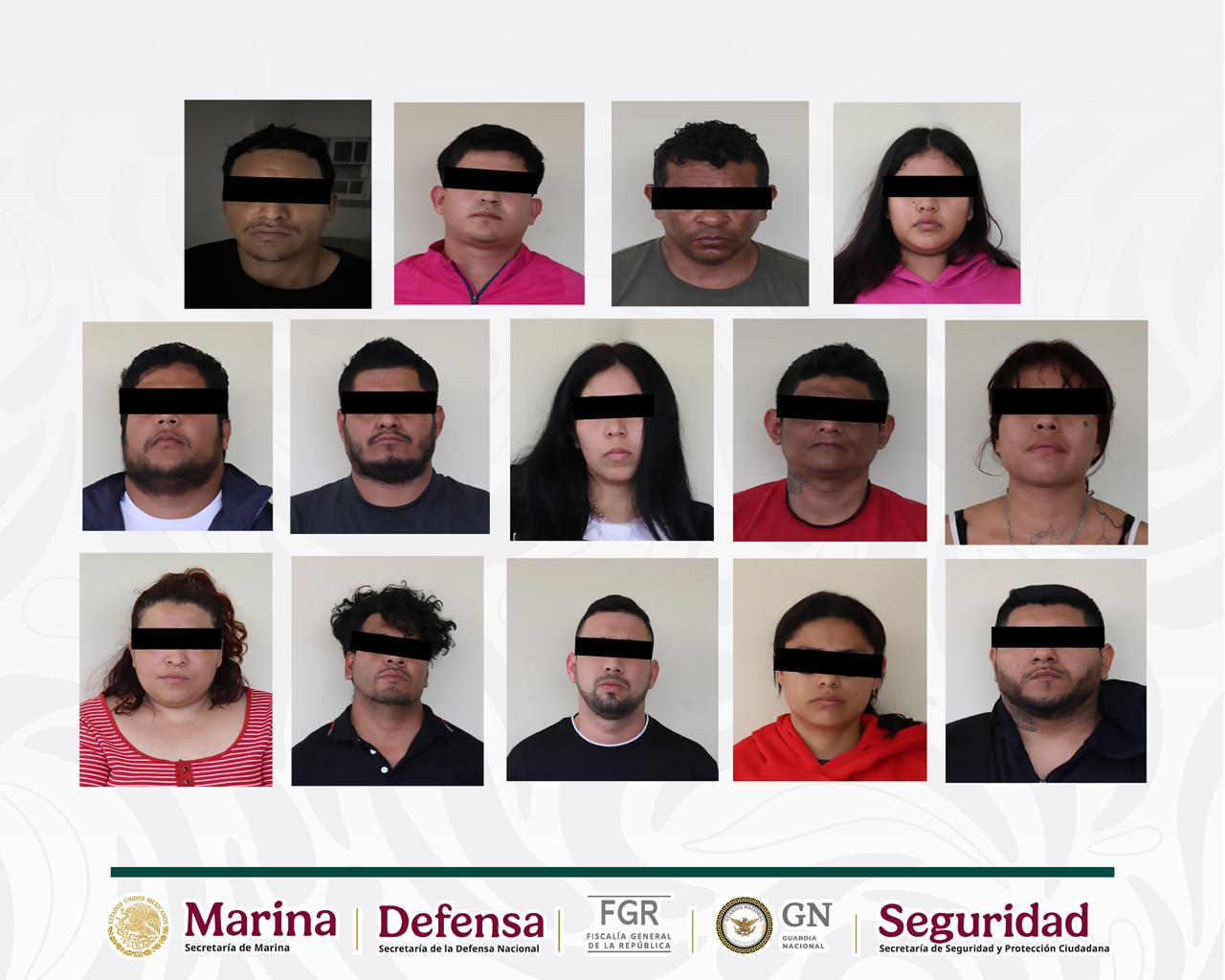 Tras ejecutar 13 cateos en Veracruz, autoridades federales liberan a una persona privada de la libertad y detienen a 14 personas